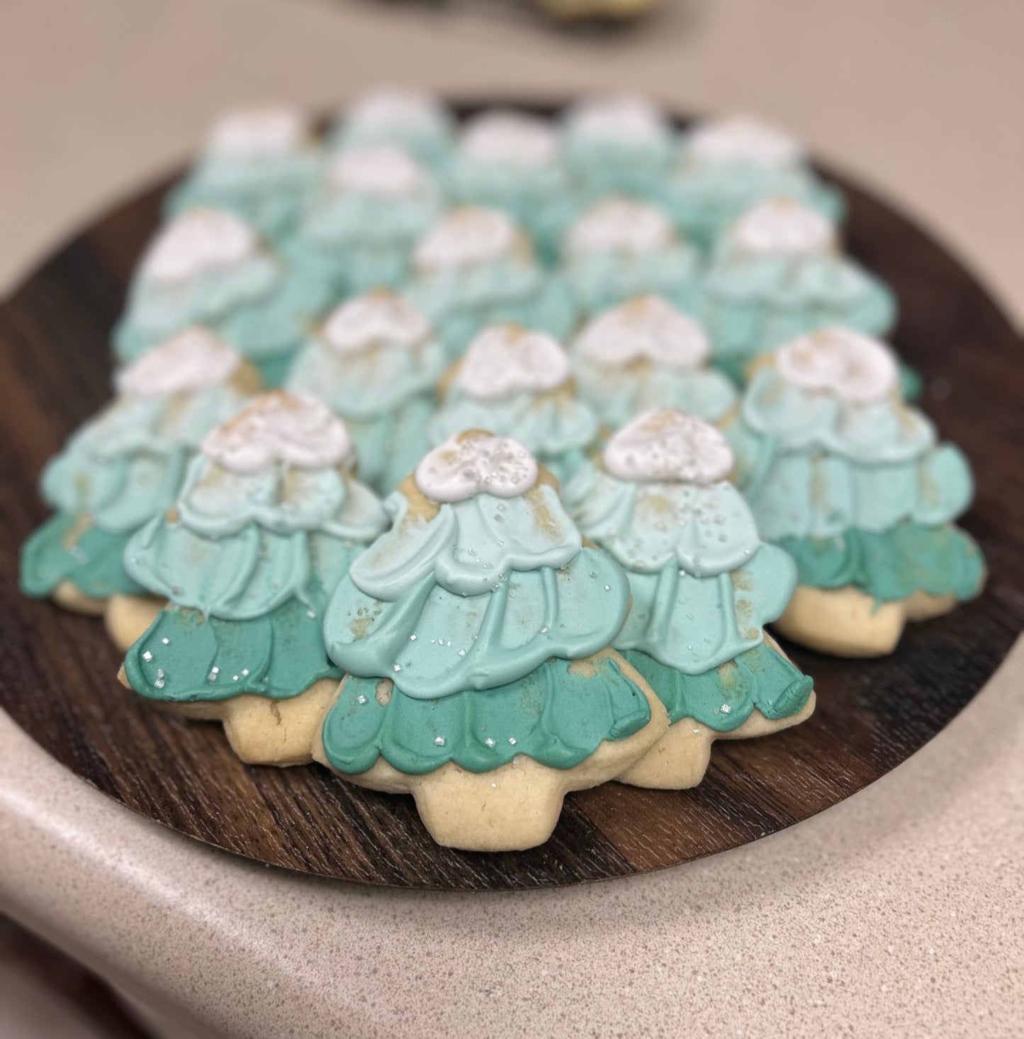 Ombré Christmas Tree Cookies